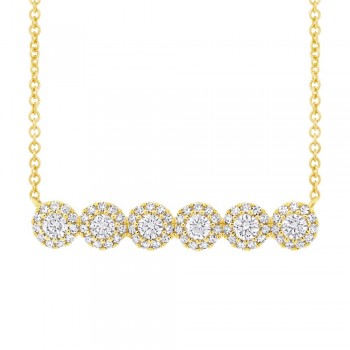 0.50ct 14k Yellow Gold Diamond Bar Necklace