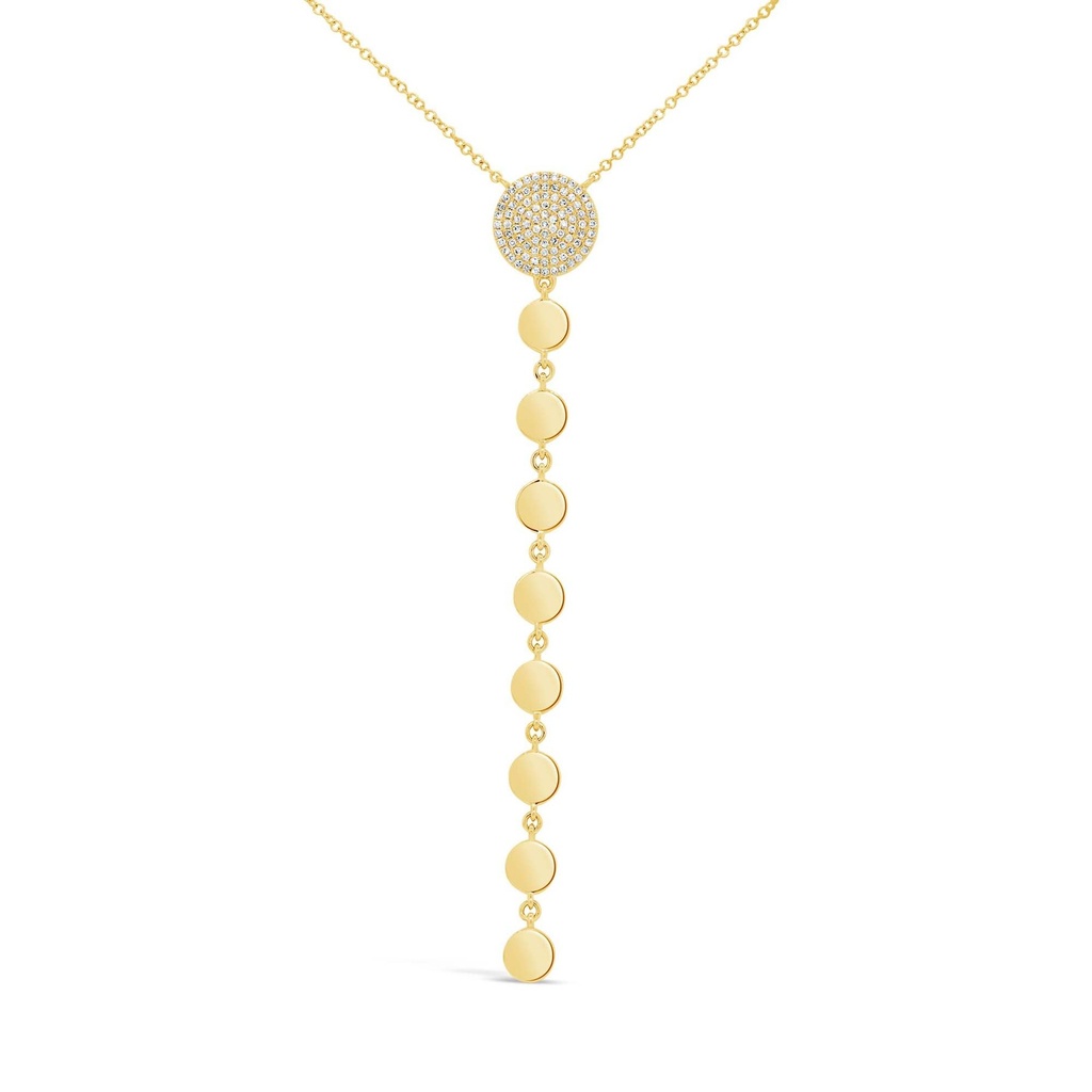 14k Diamond Circle Lariat Necklace