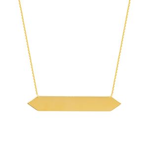 14k Gold Hexagon Bar Adjustable Necklace