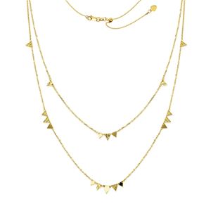 14k Triple Triangle Layered Duet Plus Necklace