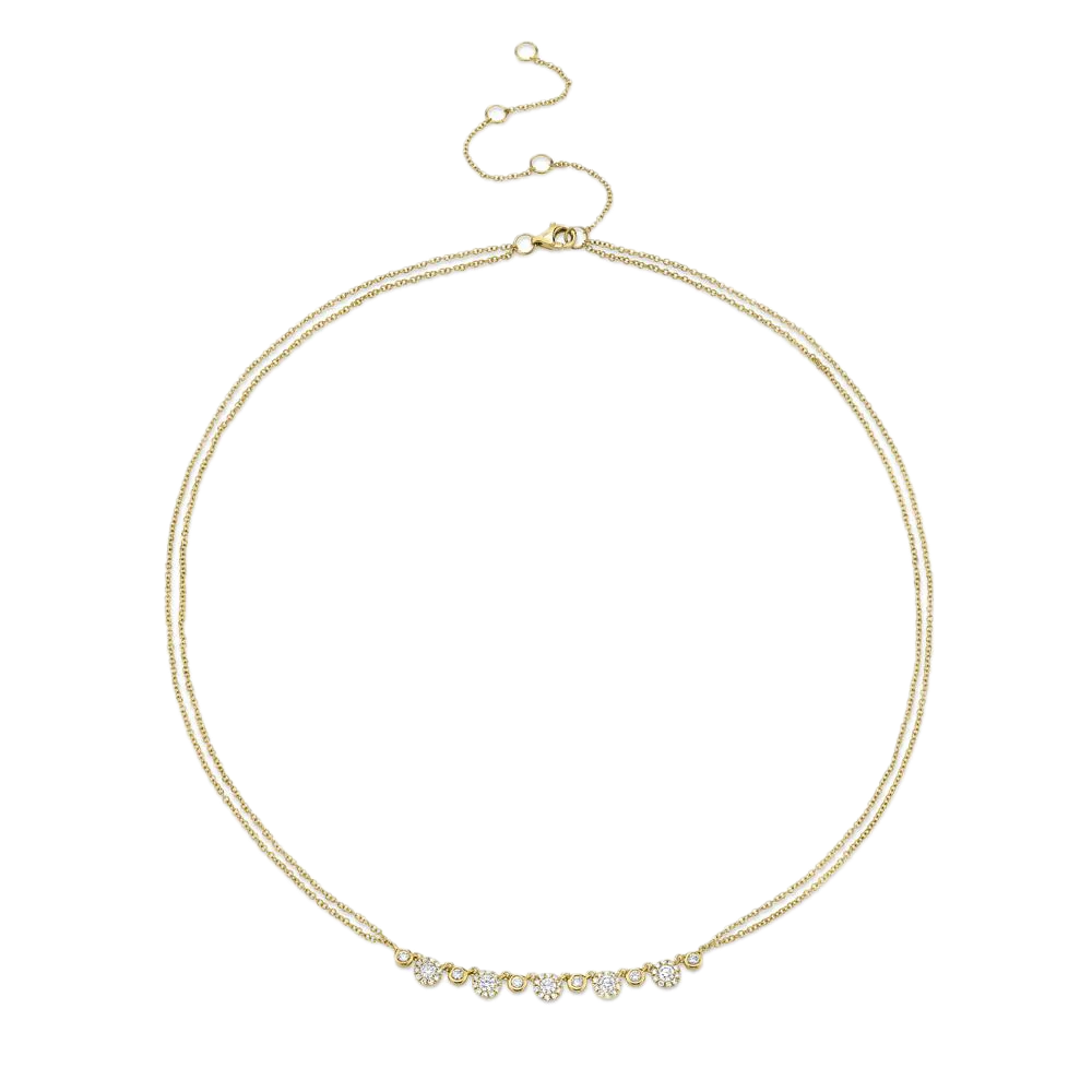 14k Yellow Gold Diamond Necklace 0.56ct