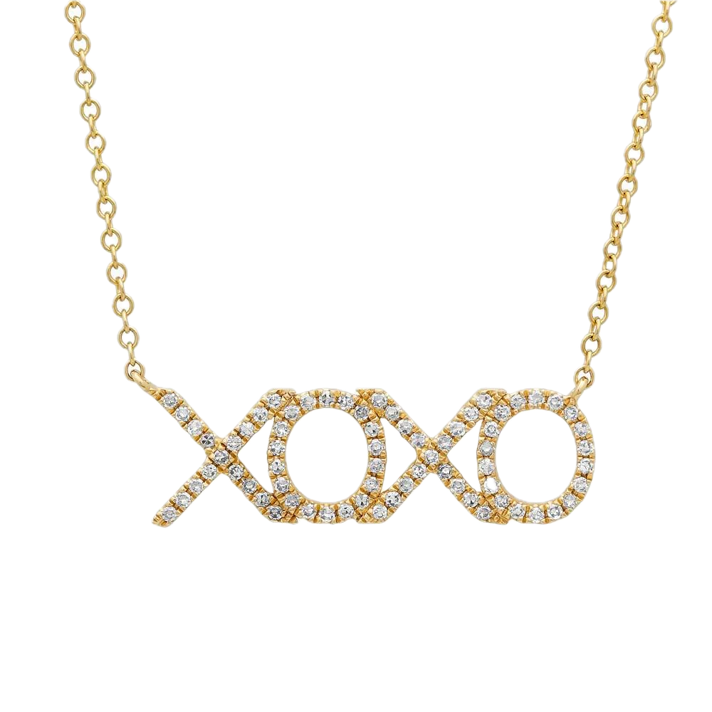 Kate 14k Yellow Gold Diamond 0.19cts Xoxo Necklace