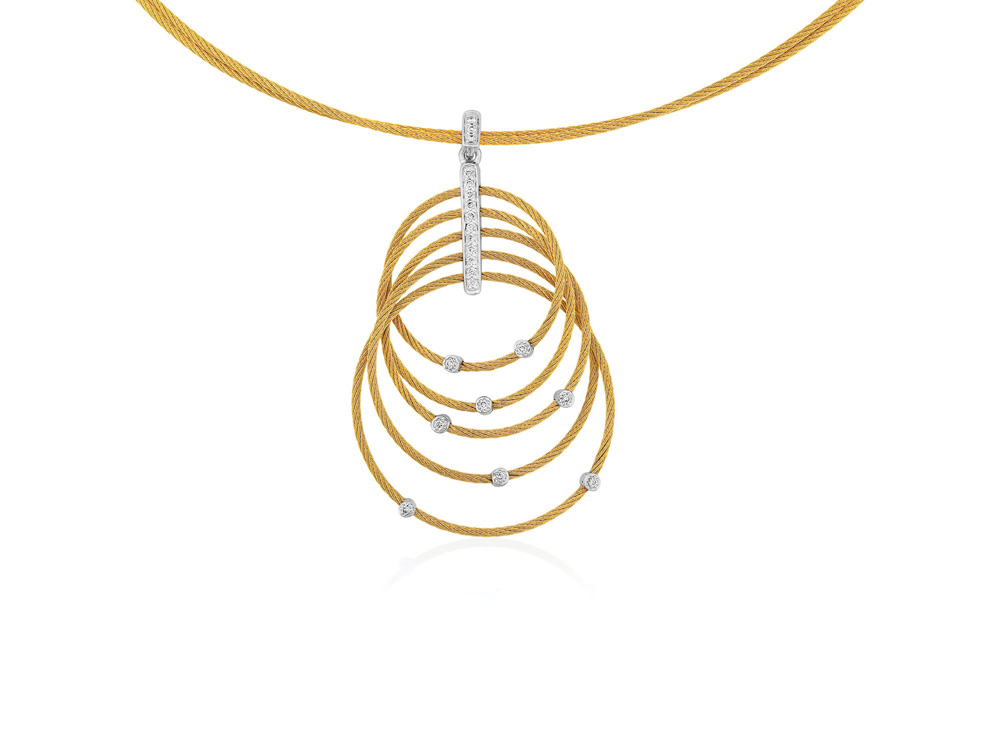 Necklace 18k White Gold &amp; Ss &amp; Yellow Cable