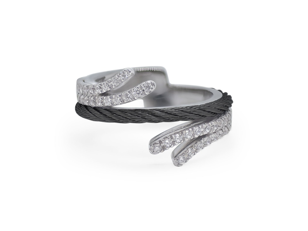 Double Passback Ring With 18k White Gold &amp; Diamonds