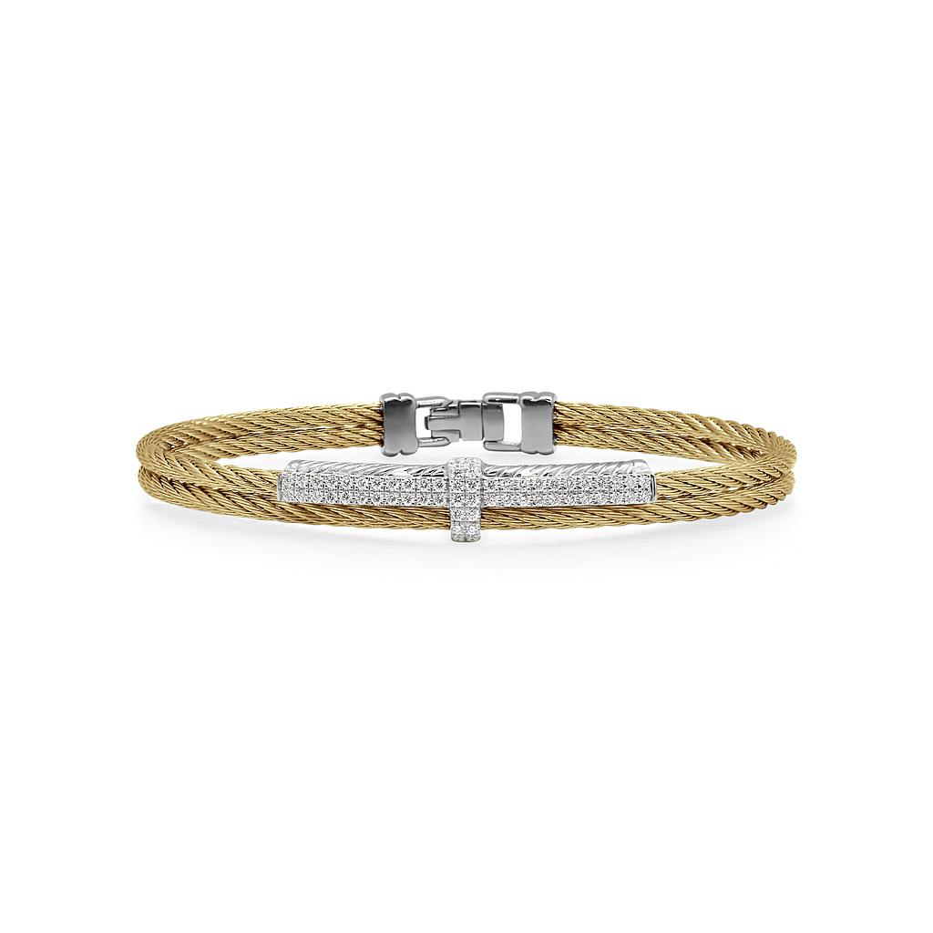 Yellow Cable Petite Opulence Bracelet With 18k White Gold &amp; Diamonds