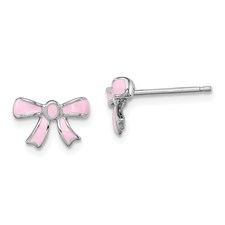 Kids Pink Bow Earrings