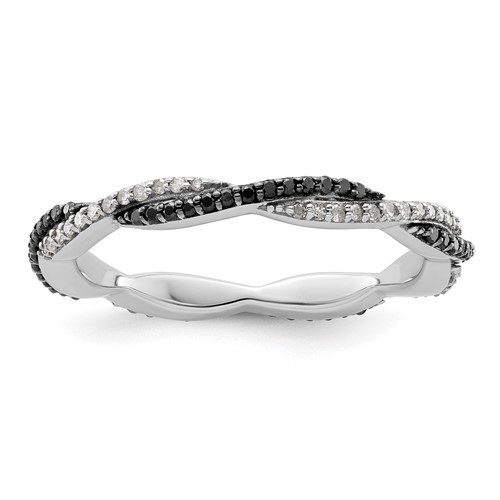 Silver Stackable Diamond Ring