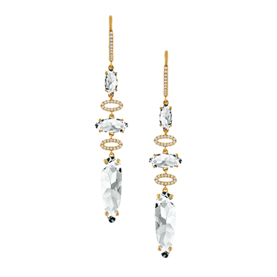 White Topaz and Diamond Earrings