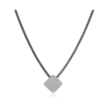 Taking Shapes Square Necklace with 14K Gold &amp; Diamonds
