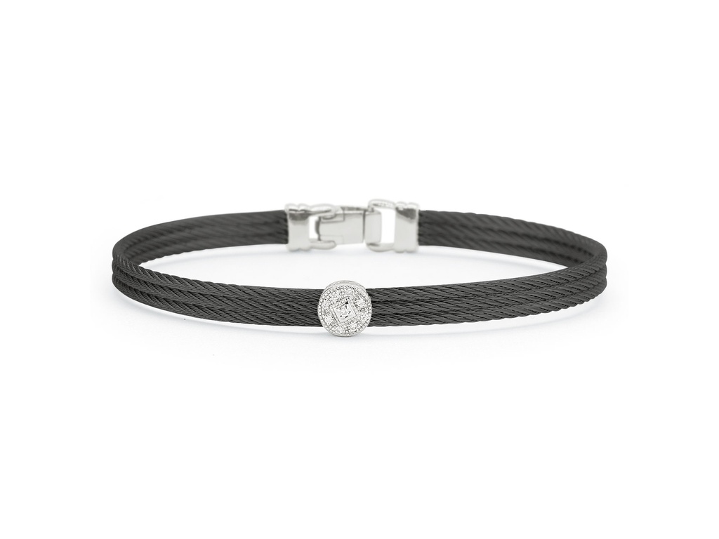 Stackable Bracelet with Single Round Station