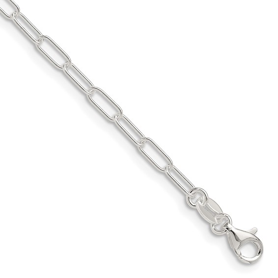 Sterling Silver Polished Elongated Cable Chains