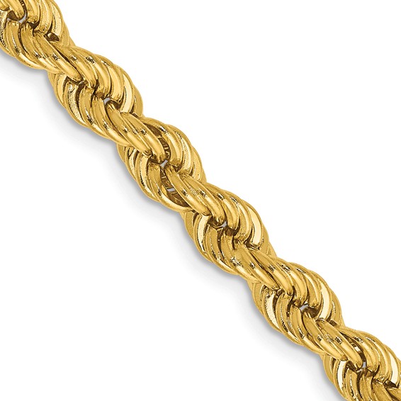 14K 22 inch 5mm Regular Rope with Lobster Clasp Chain