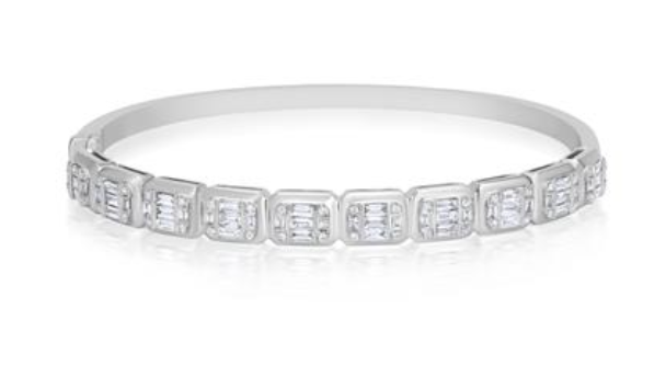 Diamond 10 Section Bangle Bracelet