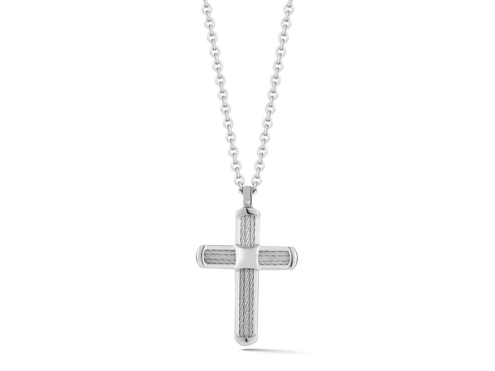Men's Sterling Silver Cross Necklace