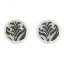 Zebra Silver Stud Earrings - 1&quot;
