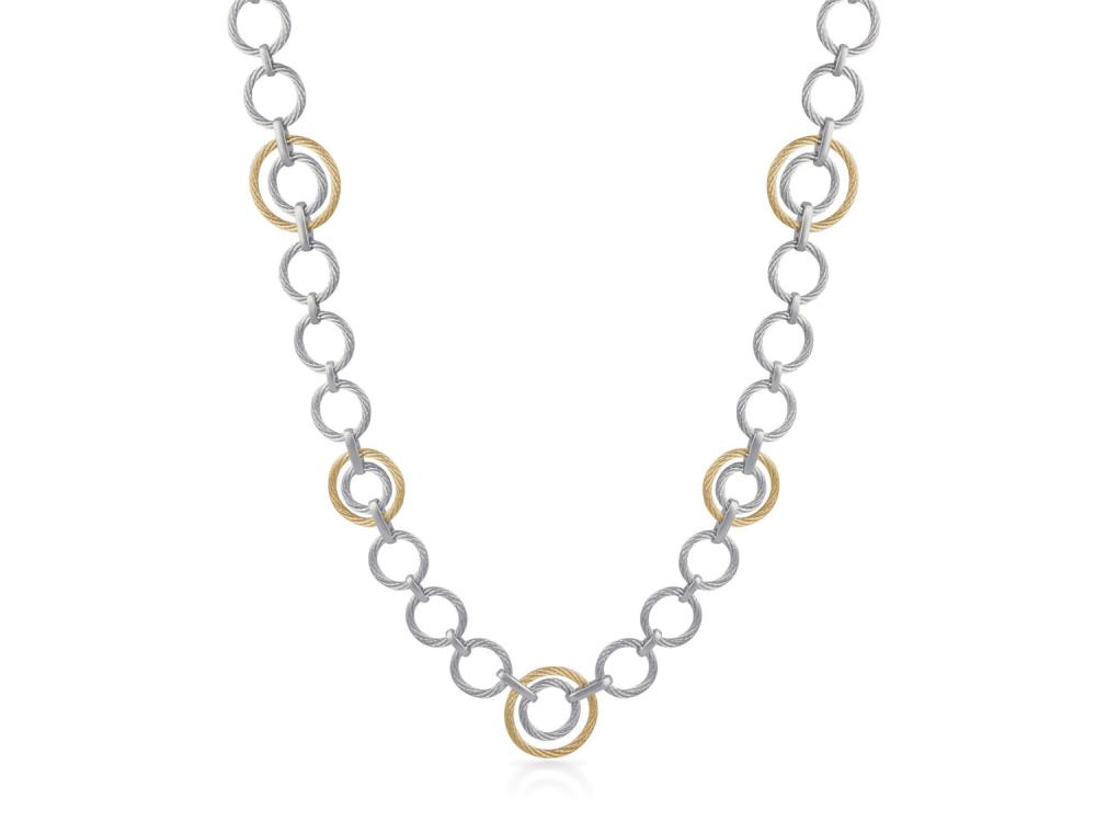 Yellow &amp; Grey Cable Interlock Necklace