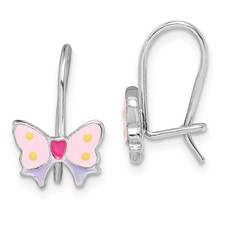 Kids Enameled Butterfly Wire Earrings