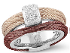 Burgundy &amp; Carnation Cable Ring With Diamonds