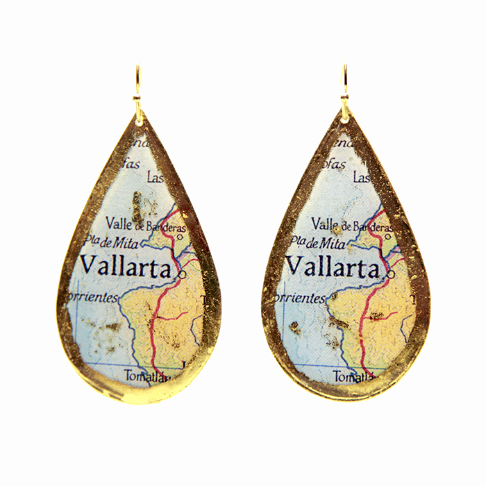 Puerto Vallarta Map Teardrop Earrings