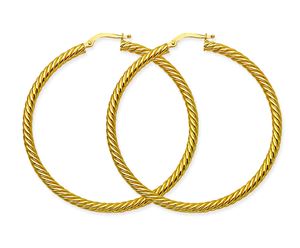 3x50m Rope Twist Hoop Earrings