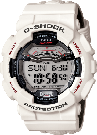 [PA.WATC.0005050] G-Shock White Bezel On White Strap W/Red &amp; Gray Lettering