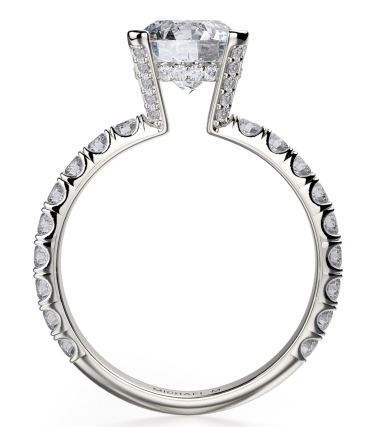 Michael M Diamond Engagement Ring, Open Bottom Diamond Basket