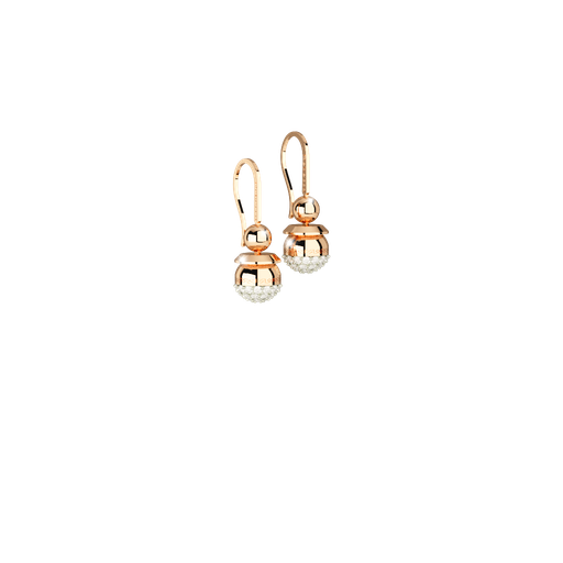 [TE.FASH.0007346] Rebecca Yellow Gold Plated Dangle Earrings W/White Stones