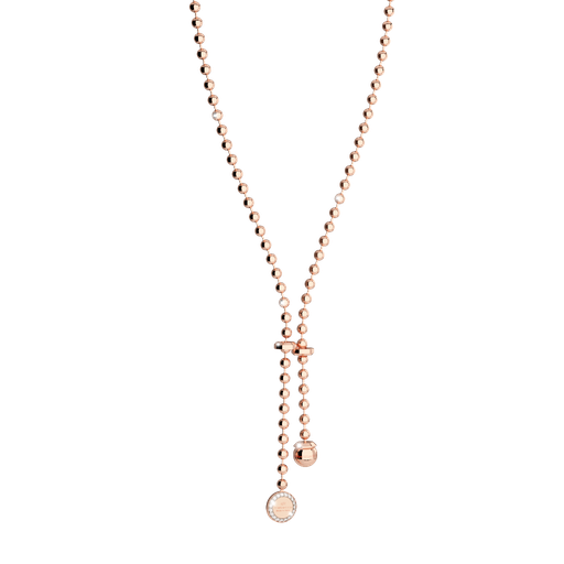 [TE.FASH.0007324] Rebecca Rose Gold Plated Adjustable Necklace W/Rg Plated Prl
