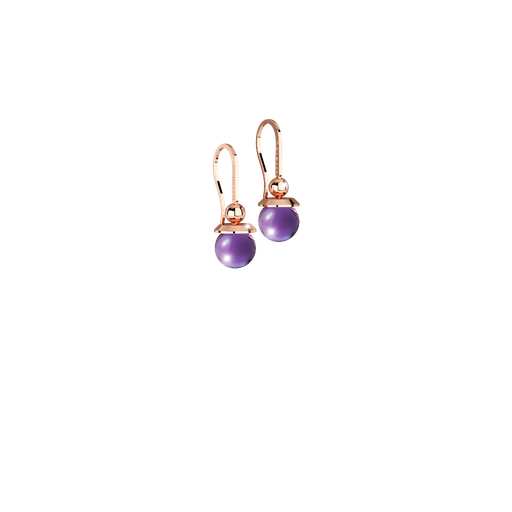 [TE.FASH.0007434] Rebecca Rose Hook Earrings W/Purple Bead