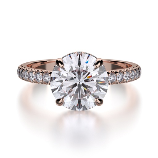[MI.ENGA.6007] Michael M 18k Rose Gold Diamond Engagement Ring W/.34cts Sides