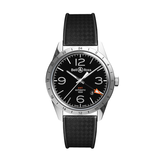 [BE.WATC.0002305] Vintage Automatic Polished &amp; Satin Finished Steel Case Black Dial Woven Black Rubber Strap 42m
