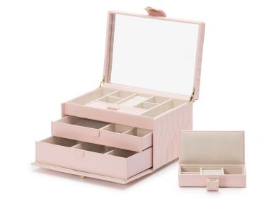 [WO.ACCS.0008493] Wolf Designs Caroline Medium Jewelry Case In Pink