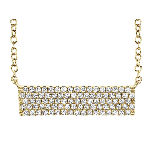 Diamond Pave Rectangle Necklace