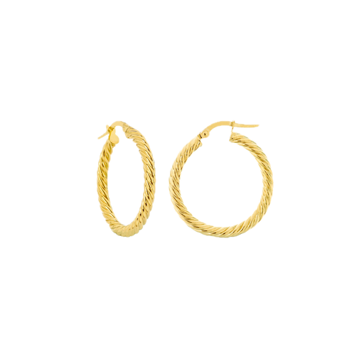[MI.GOLD.0006041] 3x25m Rope Twist Hoop Earrings