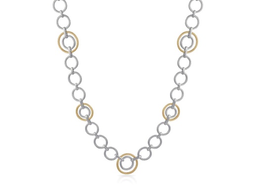 [AL.FASH.0001767] Neck 18k Yellow Gold Ss Gray Yellow PVD Cable