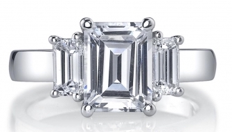 [JO.BRID.0005579] Standard Smart 3-Stone Emerald Diamond Ring (Ln1837)