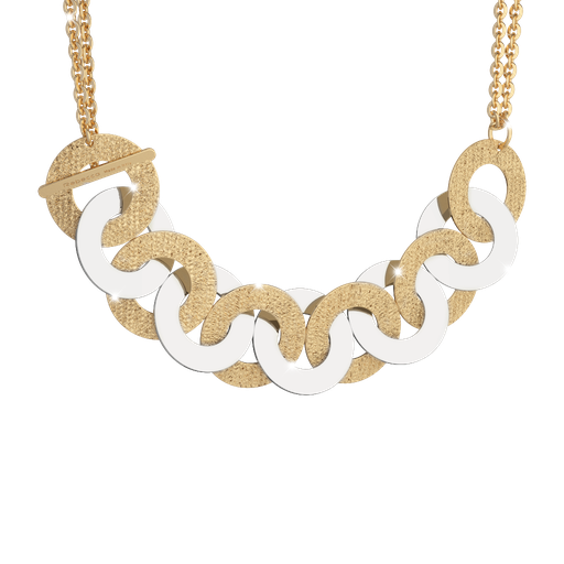 [TE.FASH.0007624] Bronze &amp; Steel Necklace
