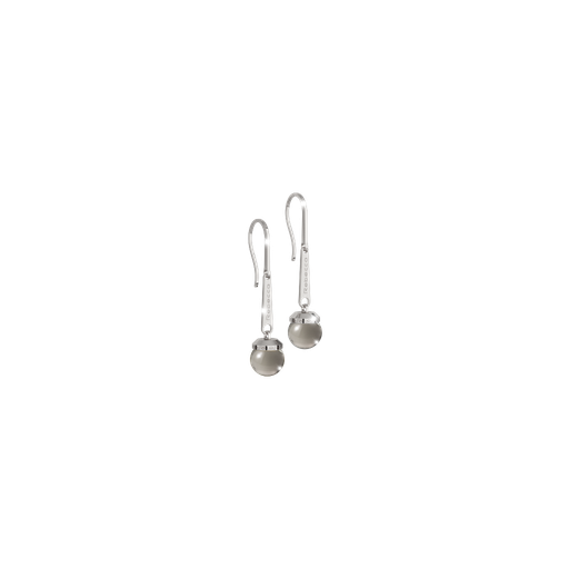 [TE.FASH.0008665] Boulevard Stone Silver Tone Smoke Bead Dangle Earrings
