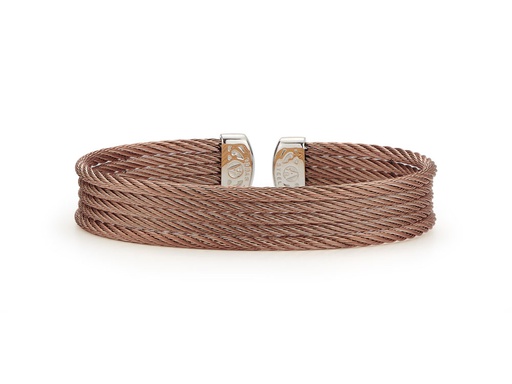 [AL.FASH.0010198] Bangle Ss Cable Cuff - Bronze Color