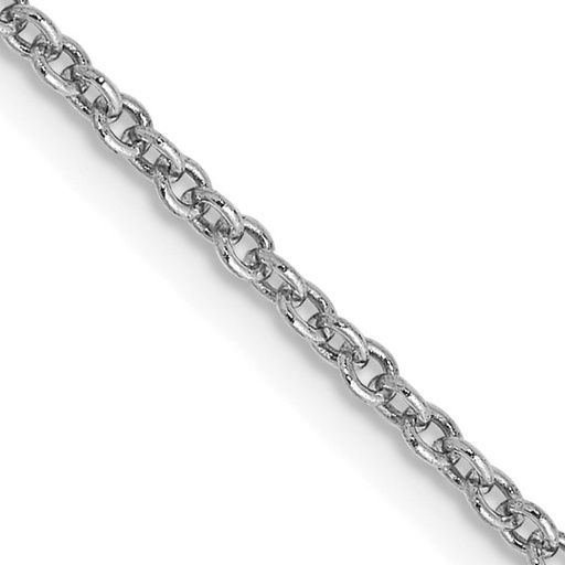 [QU.GOLD.0010323] 14k White Gold Round Open Link 1.6m Chain 18&quot;