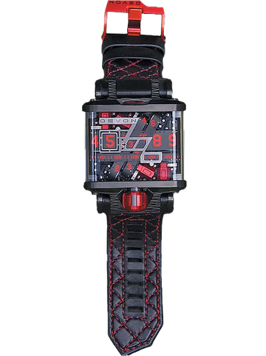 [DE.WATC.0017588] Devon Tread 1 Group 63 Limited Edition Black &amp; Red On Black Strap W/Red Stitching