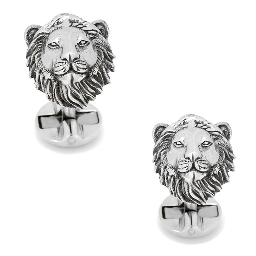 [CU.CUFF.0027424] Sterling Lion Head Cufflinks