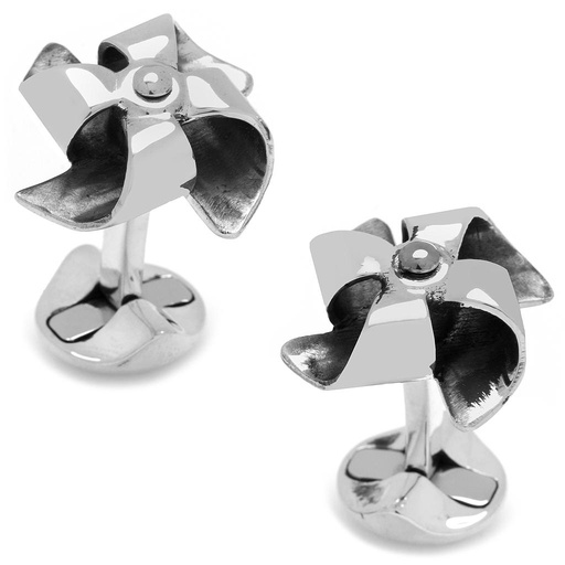 [CU.CUFF.0027427] Sterling Origami Pinwheel Cufflinks