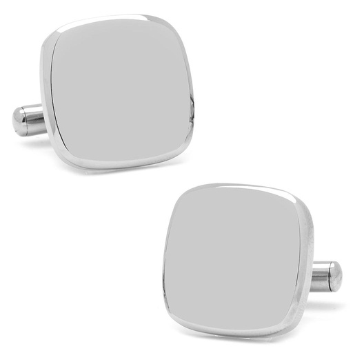 [CU.CUFF.0027526] Stainless Steel Soft Square Engravable Cufflinks