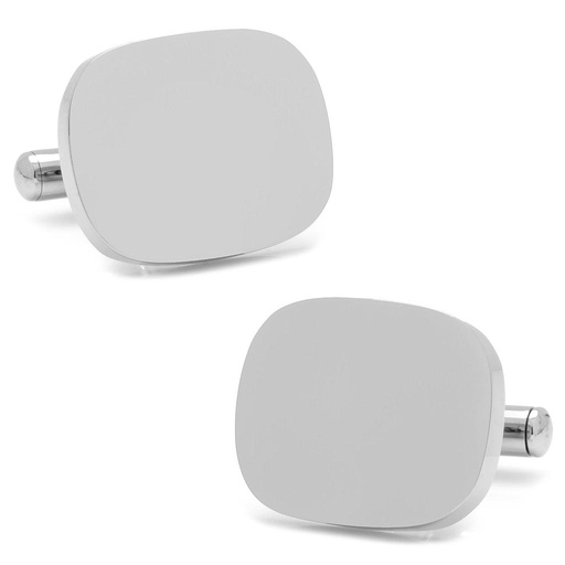 [CU.CUFF.0027527] Stainless Steel Soft Rectangle Infinity Engravable Cufflinks