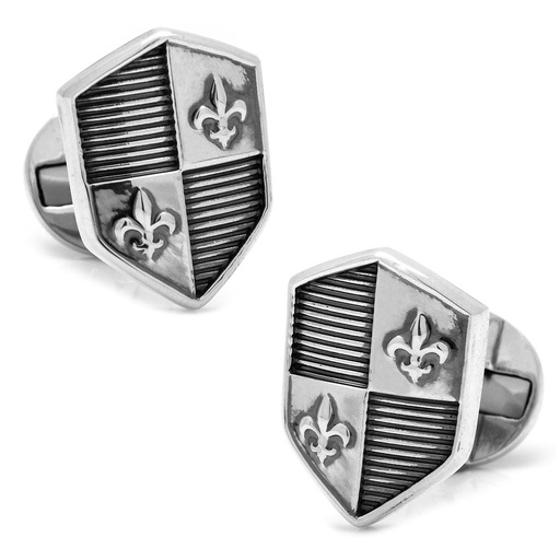 [CU.CUFF.0027571] Sterling Silver Shield Cufflinks