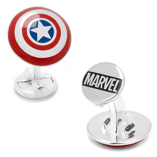 [CU.CUFF.0027749] 3d Captain America Shield Cufflinks
