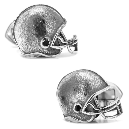 [CU.CUFF.0027843] Sterling Silver Football Helmet Cufflinks