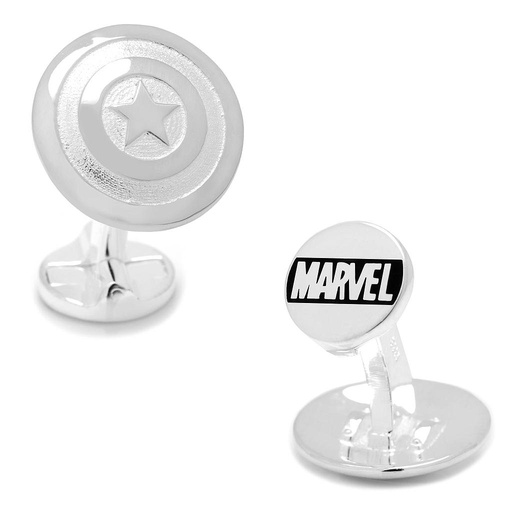 [CU.CUFF.0027870] Sterling Silver 3d Captain America Shield Cufflinks