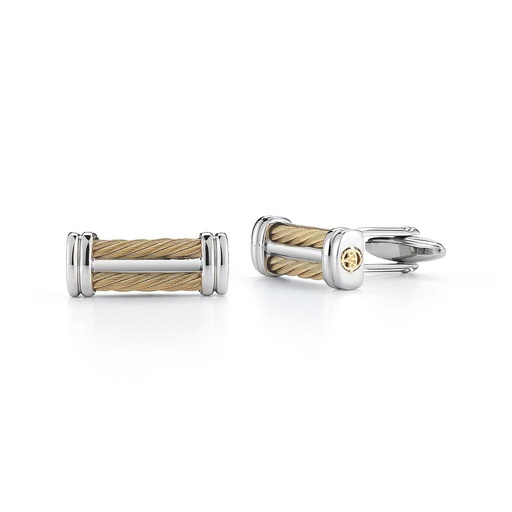 [AL.CUFF.0049488] Men's Cufflinks 18k With Sterling Silver &amp; Yellow Pvd